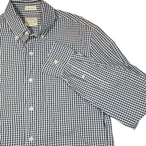 J.Crew Gingham Shirt Stretch Organic Cotton Slim Untucked Button Down‎ Small